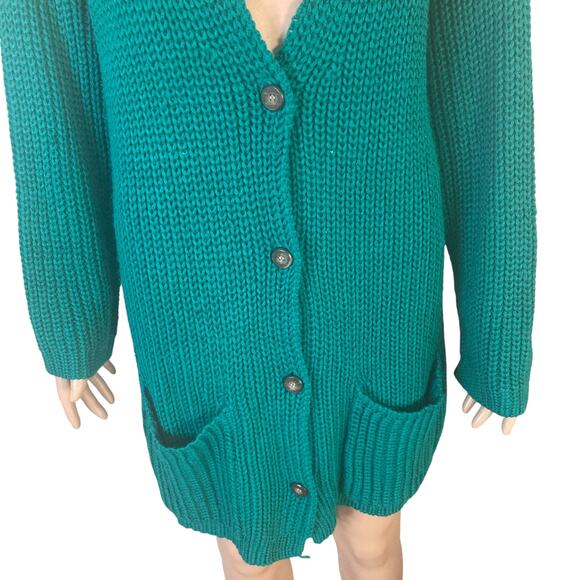 Vintage Reed Hunter Cardigan Womens Small Wool Blend Green VNeck - Picture 10 of 15